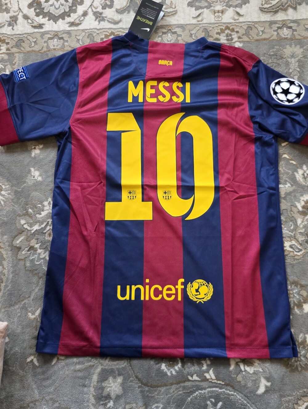 Messi #10 Barcelona retro Champions League 2015 final jersey
